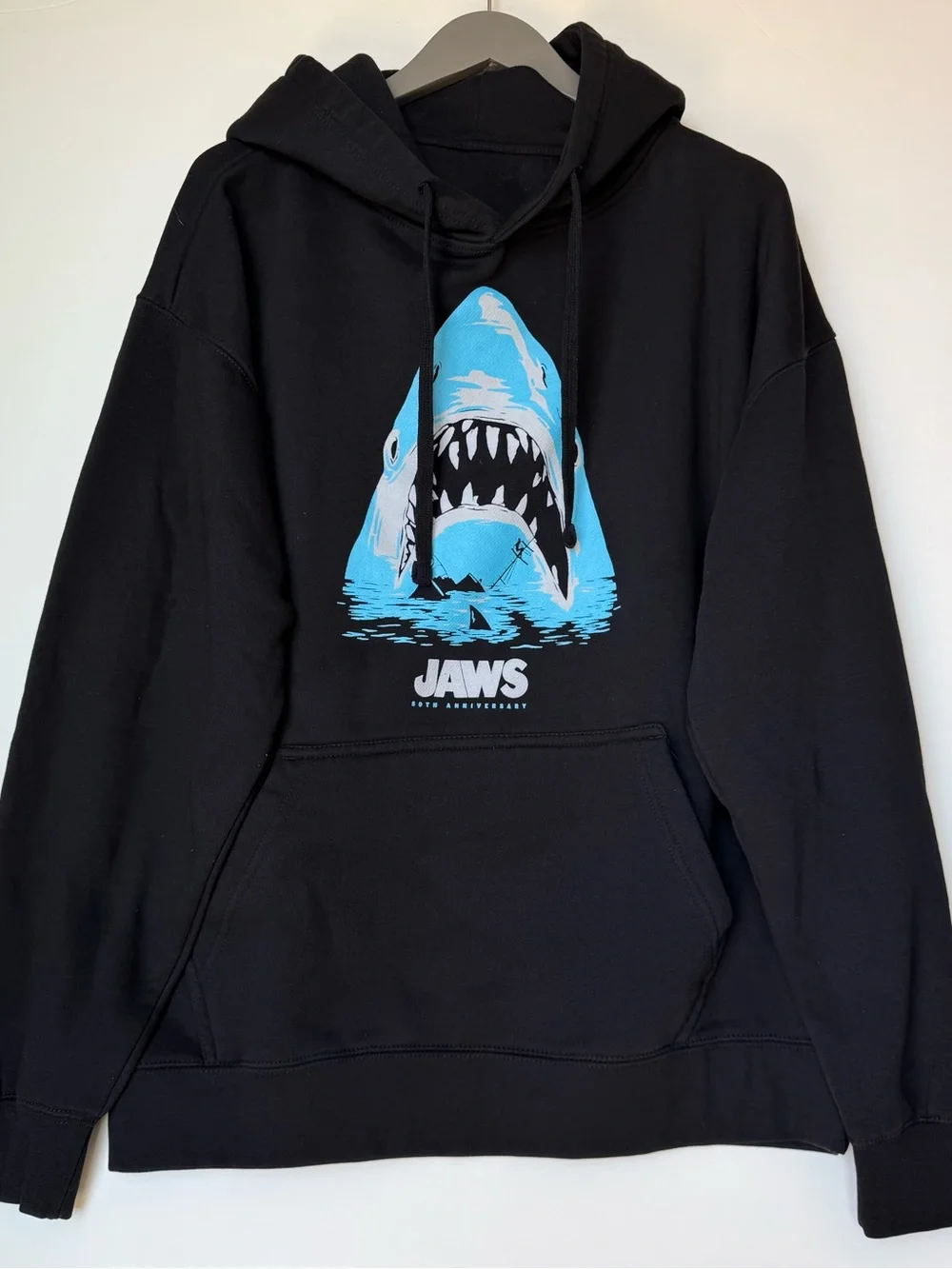 Jaws 50th Anniversary Universal Studios Hoodie XL Black Shark Movie Pullover